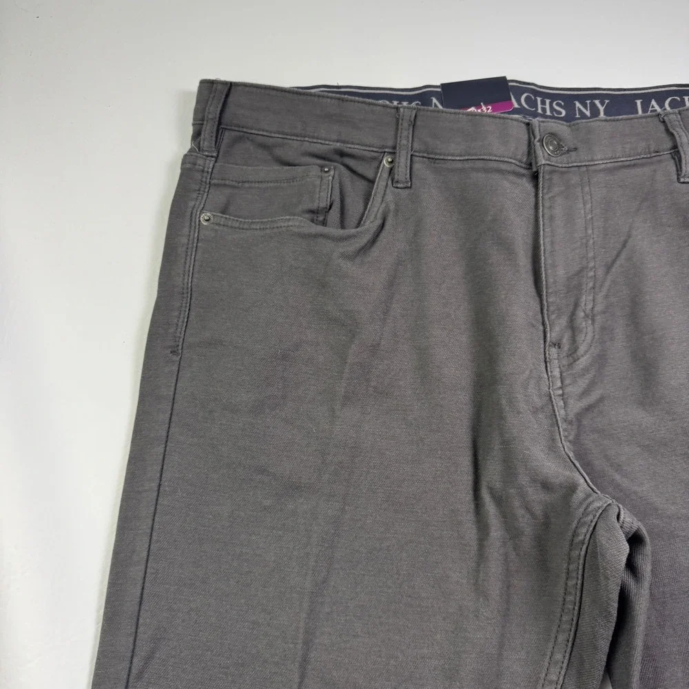 Jachs New York Mens Gray Straight Fit Flex Waistband 5-Pocket Pants 40x32 NEW